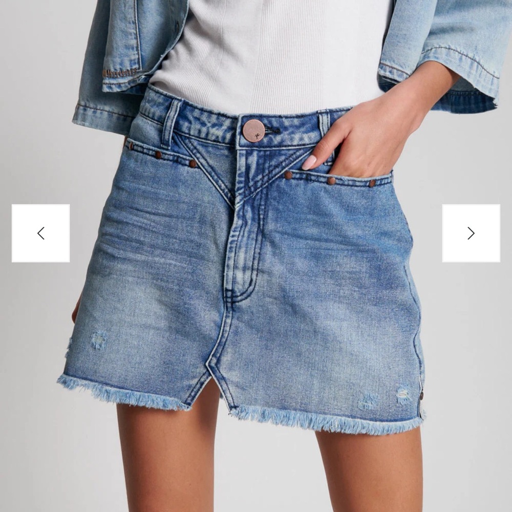 ONE TEASPOON NEW CULT TRUCK DENIM SKIRT